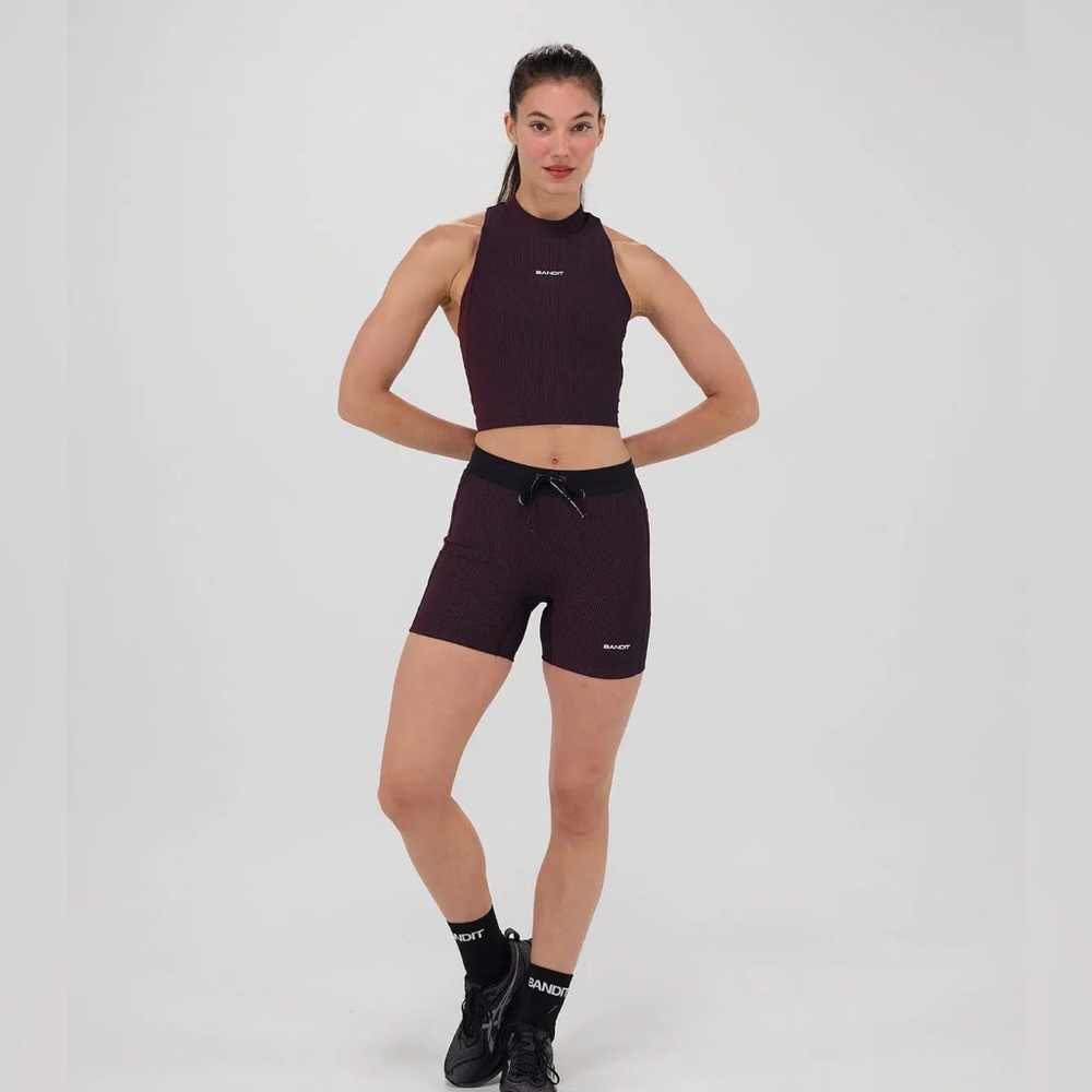 Bandit Running Women's Cadence™ 5" Compression Short, M, Black and Fig